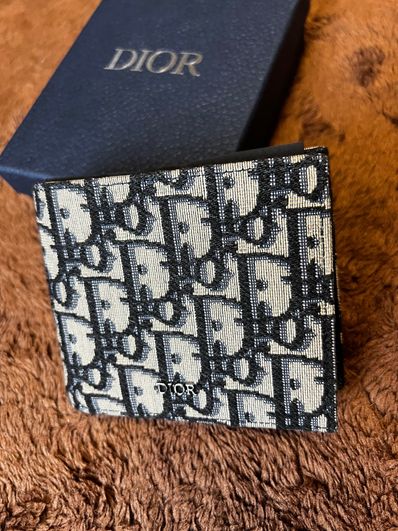 Dior Oblique Jacquard Wallet "Beige/Black"