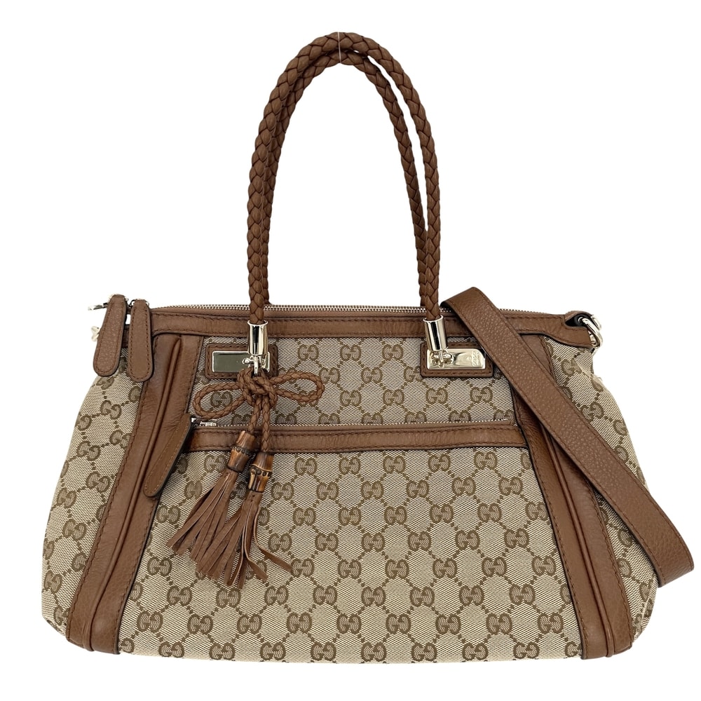 GUCCI グッチ 2WAY ベラ ショルダーバッグ ハンドバッグ 肩掛け 斜め掛け 282300 GGスプリームキャンバス  レザー   ベージュ シルバー金具 レディース【中古品】