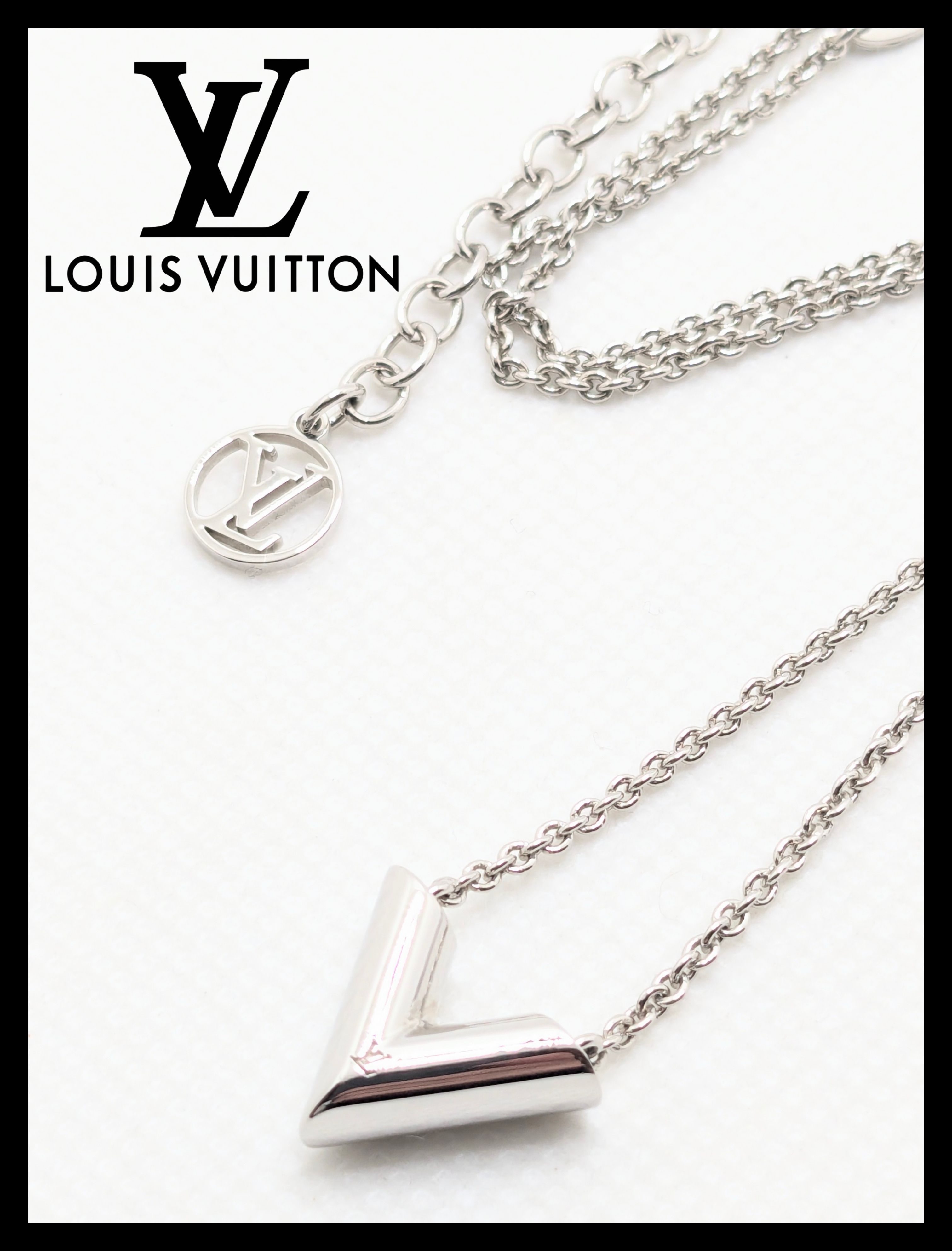 Louis Vuitton Essential V Supple Necklace "Silver"