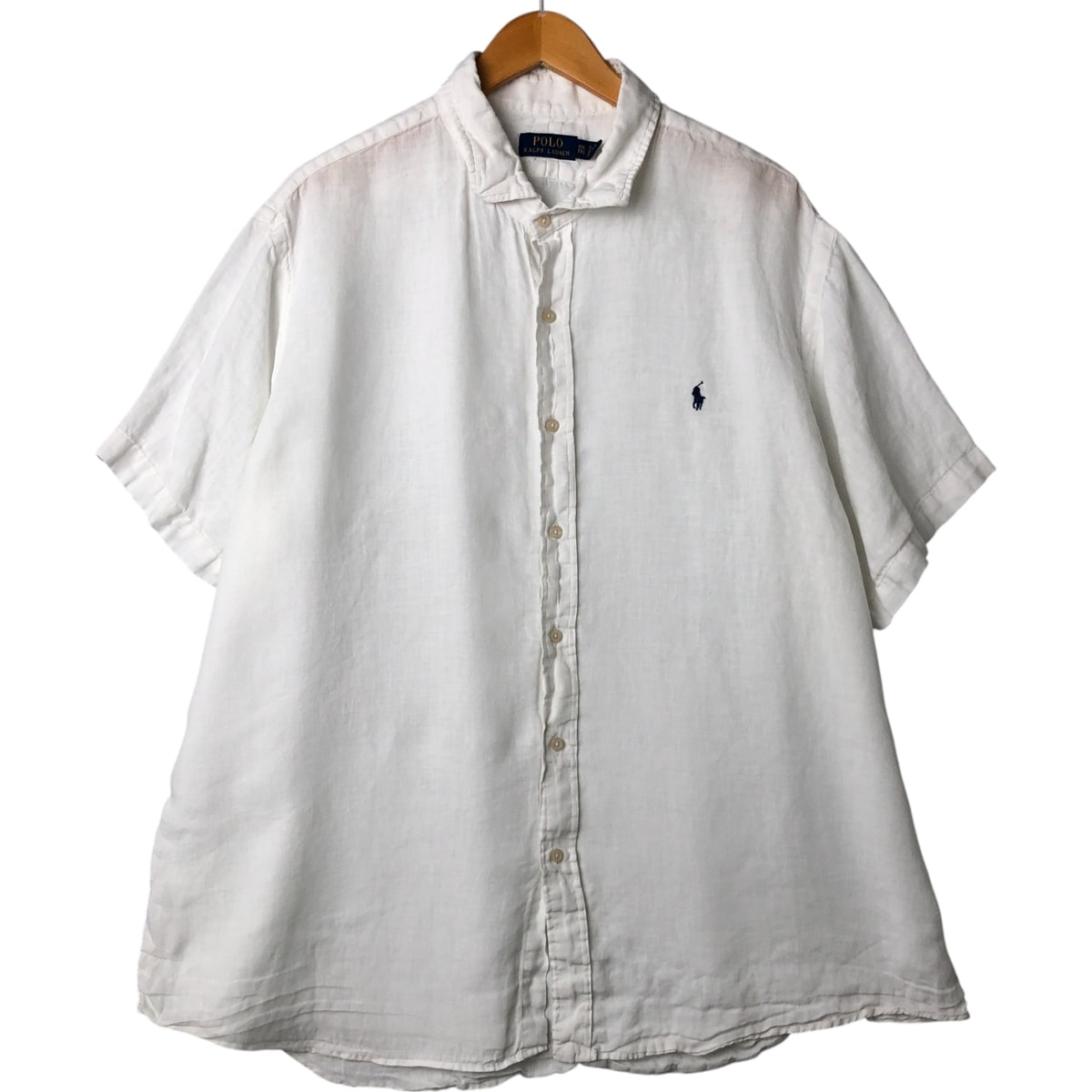 古着 ラルフローレン Ralph Lauren POLO RALPH LAUREN ワイドカラー 半袖 リネンシャツ メンズXXL相当/eaa561783