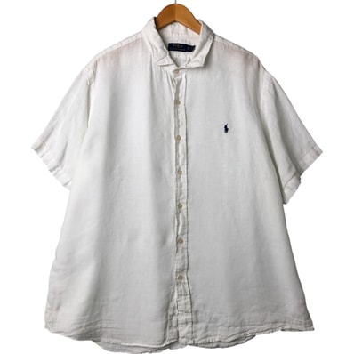 古着 ラルフローレン Ralph Lauren POLO RALPH LAUREN ワイドカラー 半袖 リネンシャツ メンズXXL相当/eaa561783