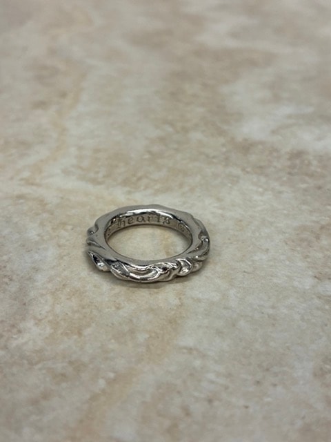 Chrome Hearts 18K Scroll Band Ring "White Gold"