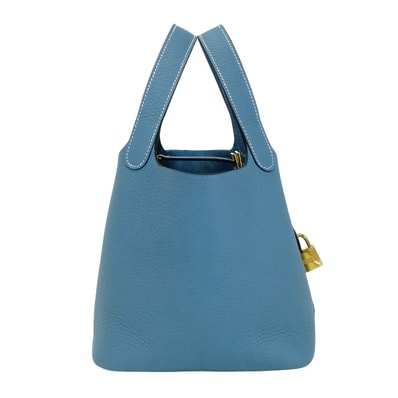 HERMES エルメス ハンドバッグ ピコタンロック 18 PM ニューブルージーン トリヨンクレマンス ゴールド金具 K刻印 新品