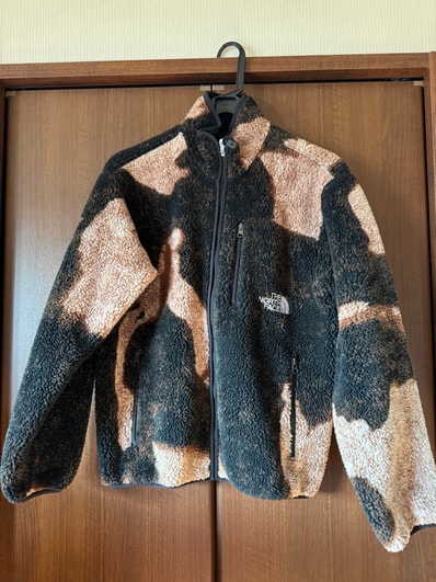 Supreme x The North Face Bleached Denim Print Fleece Jacket "Black"