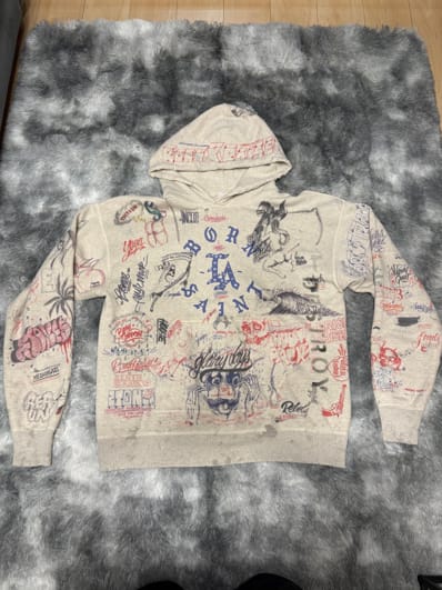 Saint Mxxxxxx x Born x Raised 24SS LA Hoodie "Gray" SM-YS8-0000-C11
