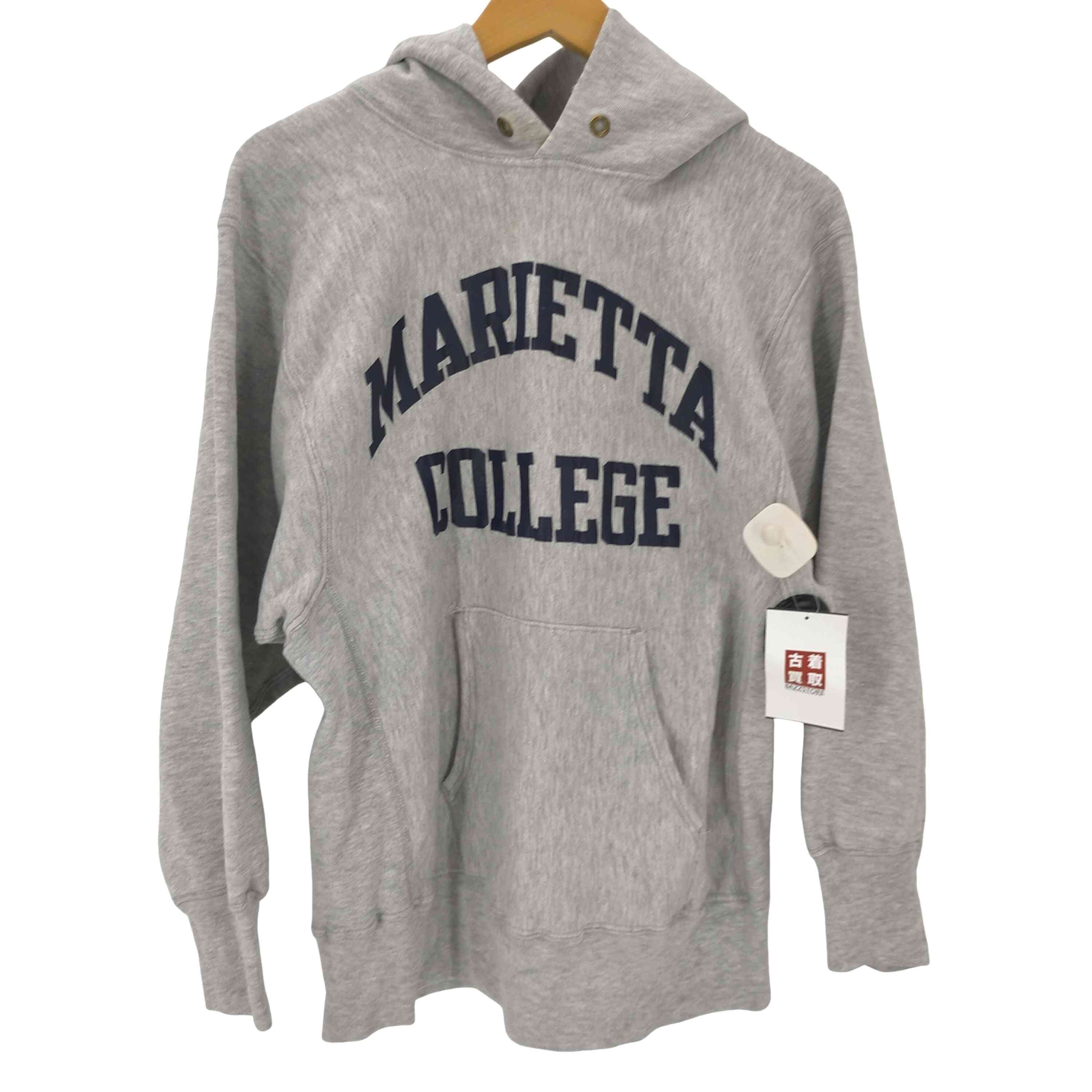 USA製 トリコタグ アクリル8% レーヨン3% 混紡 REVERSE WEAVE MARIETTA COLLEGE 2段 プリント プルオーバー パーカー【1142129438865】