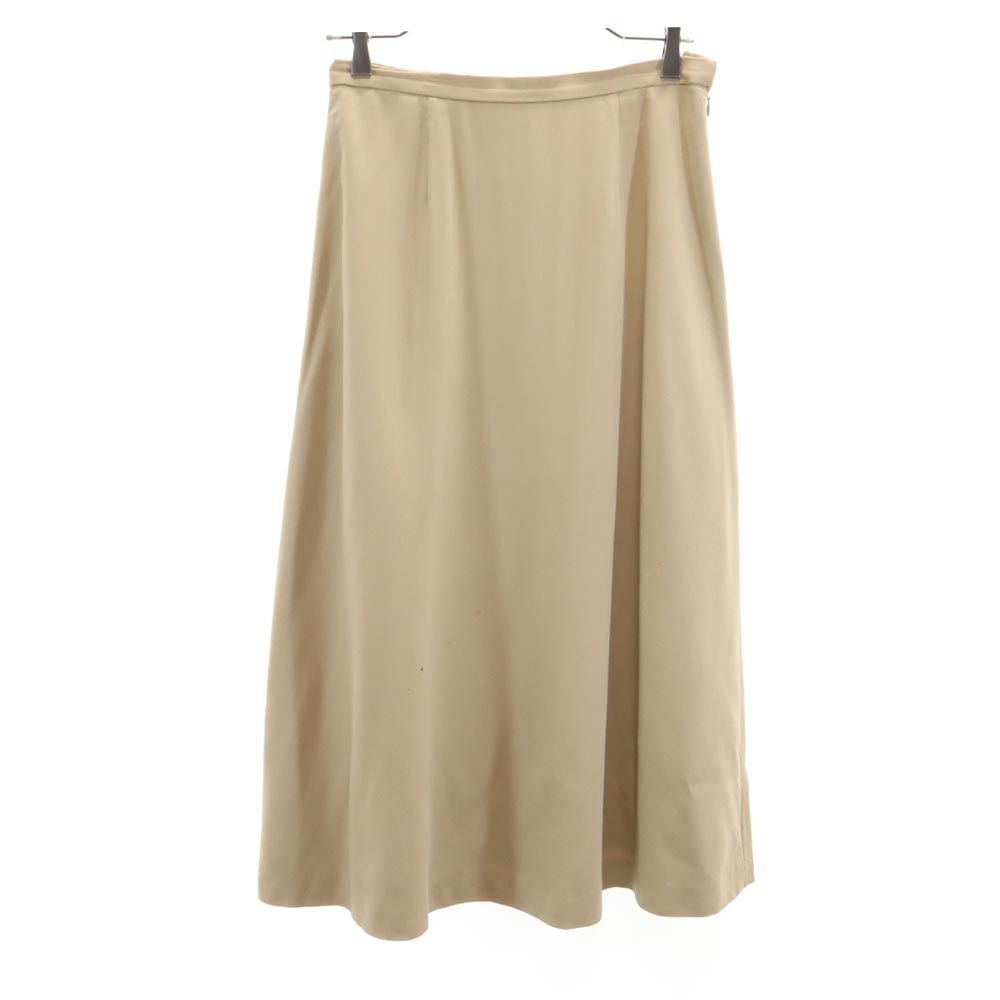 Burberrys バーバリーズ 90s ロング丈 ウール フレアスカート 11 ベージュ系 サイドジップ