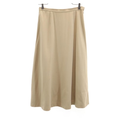 Burberrys バーバリーズ 90s ロング丈 ウール フレアスカート 11 ベージュ系 サイドジップ