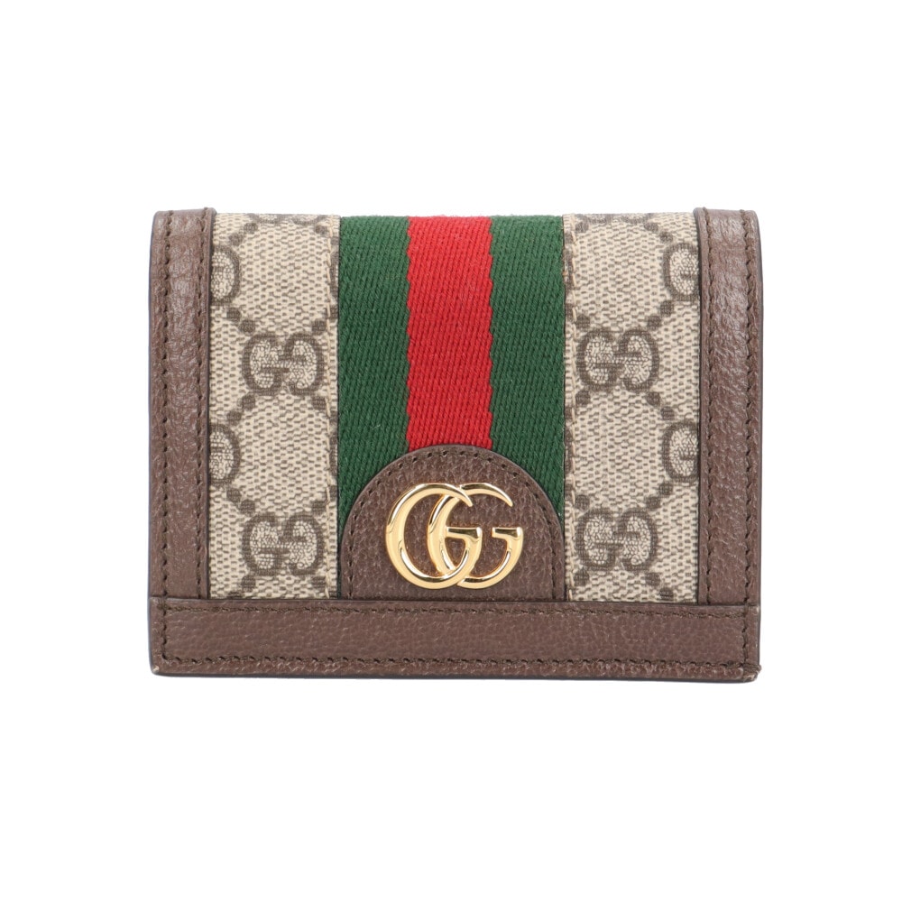 グッチ カードケース ウォレット オフィディア 二つ折り財布 GGスプリームキャンバス 523155 レディース GUCCI  中古