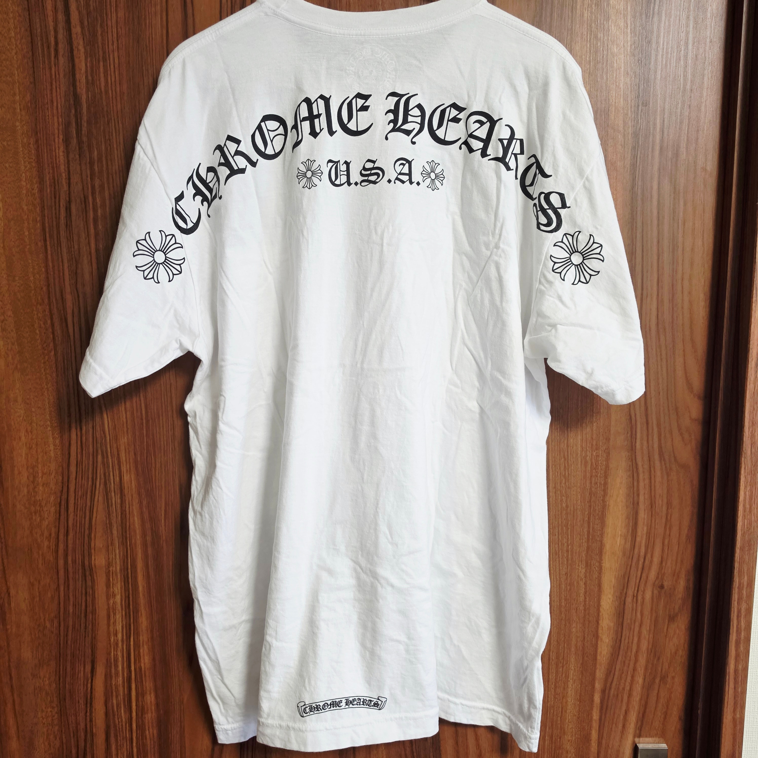 Chrome Hearts Shoulder USA Script Logo Pocket T-Shirt "White"