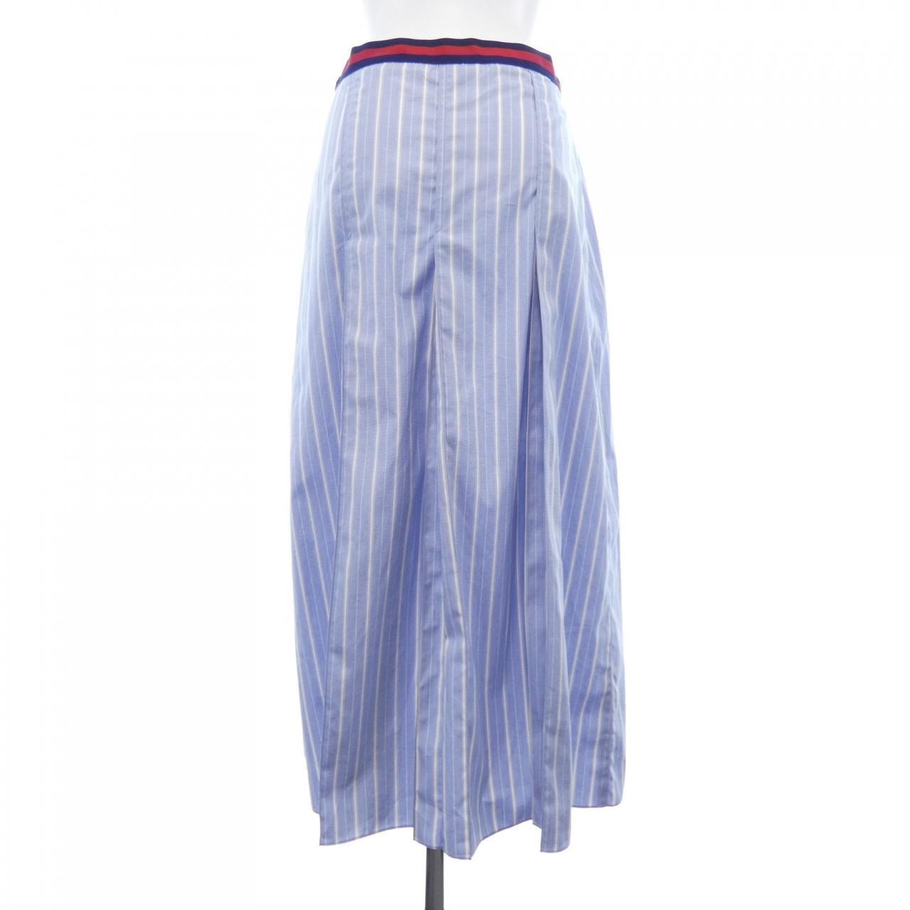 グッチ 695326 ZAG3T ストライプ ロング スカート 42(M) B (目立った傷や汚れなし)】グッチ GUCCI オックスフォード ストライプ