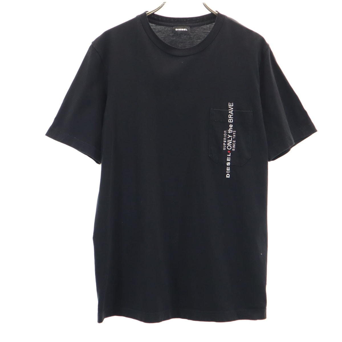 DIESEL ディーゼル ブルガリア製 半袖 Tシャツ S ブラック ポケT