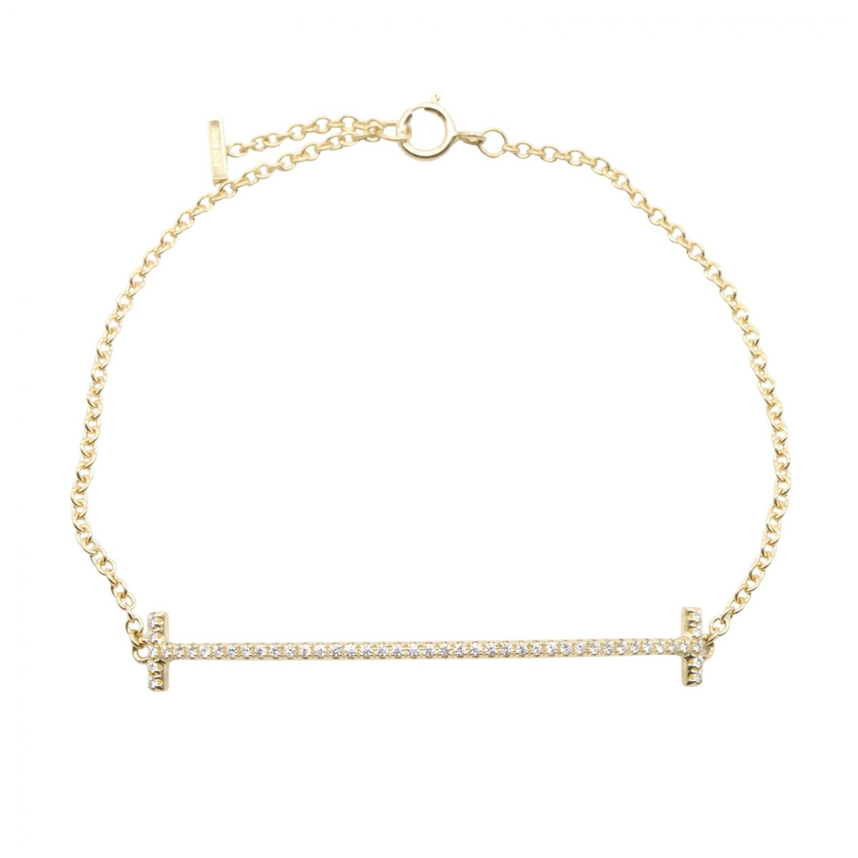 ティファニー TIFFANY&CO Tスマイル スモール ダイヤ ブレスレット ブレスレット アクセサリー K18(イエローゴールド) ダイヤモンド レディース ゴールド系 / クリア系 【中古】