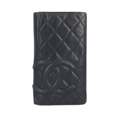 シャネル ココマーク カンボン 長財布 レザー レディース CHANEL 中古