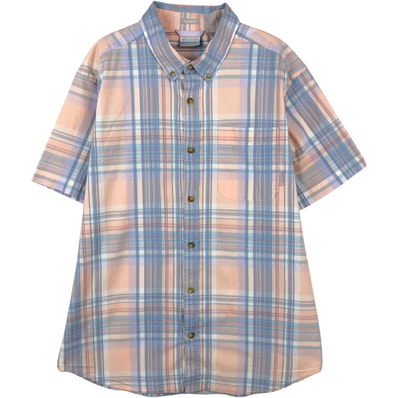 古着 コロンビア Columbia REGULAR FIT チェック柄 半袖 ボタンダウンシャツ メンズL相当/eaa672904
