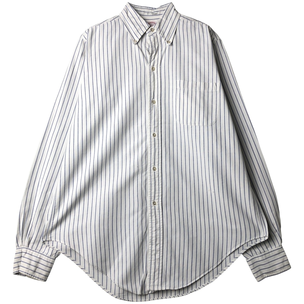 古着 80~90年代 ブルックスブラザーズ Brooks Brothers MAKERS 6ボタン 長袖 ボタンダウンストライプシャツ USA製 メンズM相当 ヴィンテージ/evb032452