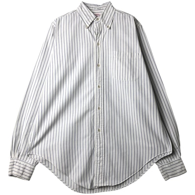 古着 80~90年代 ブルックスブラザーズ Brooks Brothers MAKERS 6ボタン 長袖 ボタンダウンストライプシャツ USA製 メンズM相当 ヴィンテージ/evb032452