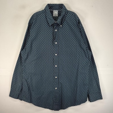 古着 ブルックスブラザーズ Brooks Brothers 長袖シャツ ボタンダウン L ネイビー系 総柄 メンズ