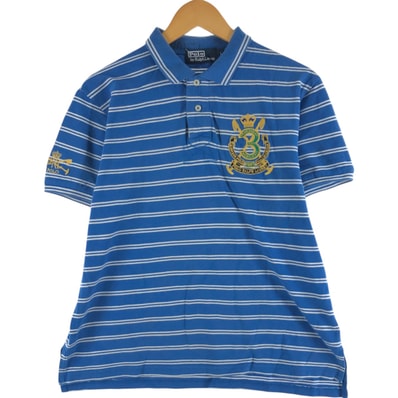 古着 ラルフローレン Ralph Lauren POLO by Ralph Lauren 半袖 ボーダー ポロシャツ メンズL相当/eaa557481