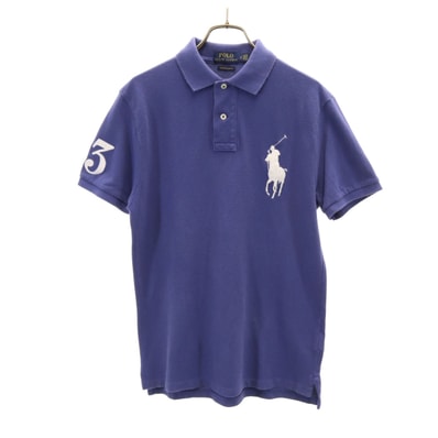 POLO RALPH LAUREN ポロラルフローレン ビッグポニー 半袖 ポロシャツ S ネイビー 鹿の子地
