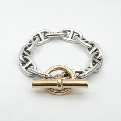 エルメス HERMES シェーヌダンクル ブレスレット バングル カフ シルバー