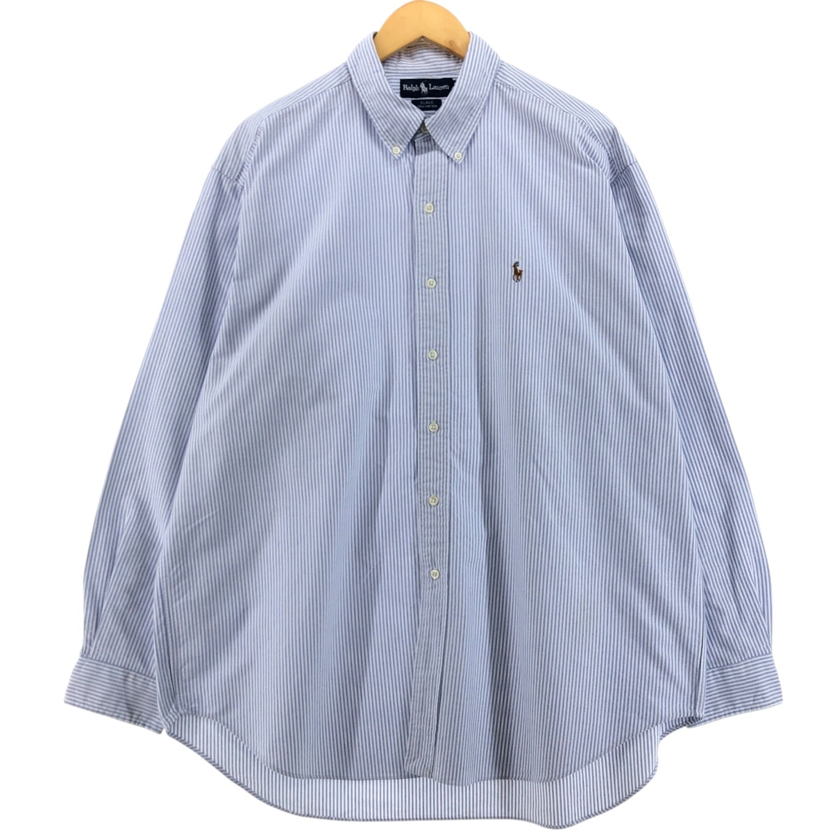 古着 ラルフローレン Ralph Lauren BLAKE 長袖 ボタンダウンストライプシャツ メンズXL相当/eaa512393