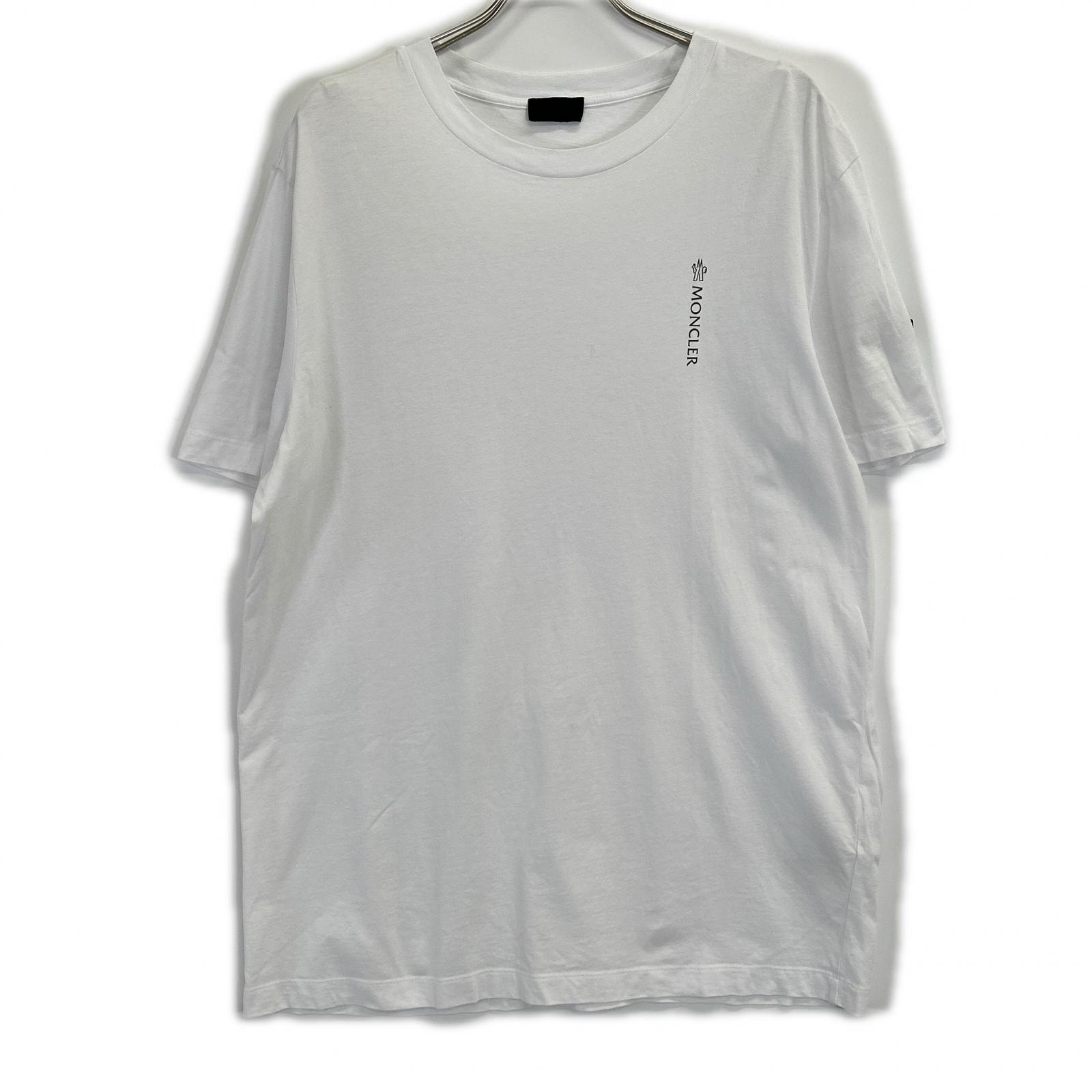 モンクレール I20918C00035 ホワイト  SS-TSHIRT ロゴプリントクルーネックTシャツ Xl