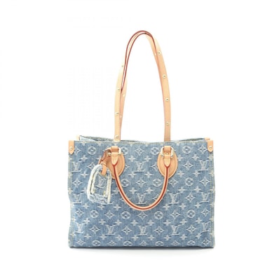 ルイ・ヴィトン LOUIS VUITTON オンザゴーMM LVリミックス モノグラムデニム トートバッグ バッグ デニム レザー モノグラム・デニム レディース ブルー系 M46871 【中古】