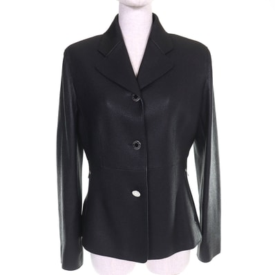 極美品 エルメス セリエボタン ディアスキン 乗馬ジャケット ブラック 38