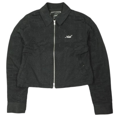 KITH NYC キスニューヨークシティ 25AW Women Corwin Script Faille Jacket ウィメンズ コーウィン スクリプト ファイユジャケット 25011061000630 XS BLACK ジップ ブルゾン アウター