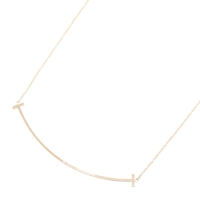 ティファニー TIFFANY&CO Tスマイル ラージ ネックレス ネックレス ジュエリー K18PG(ピンクゴールド) レディース ゴールド系 【中古】