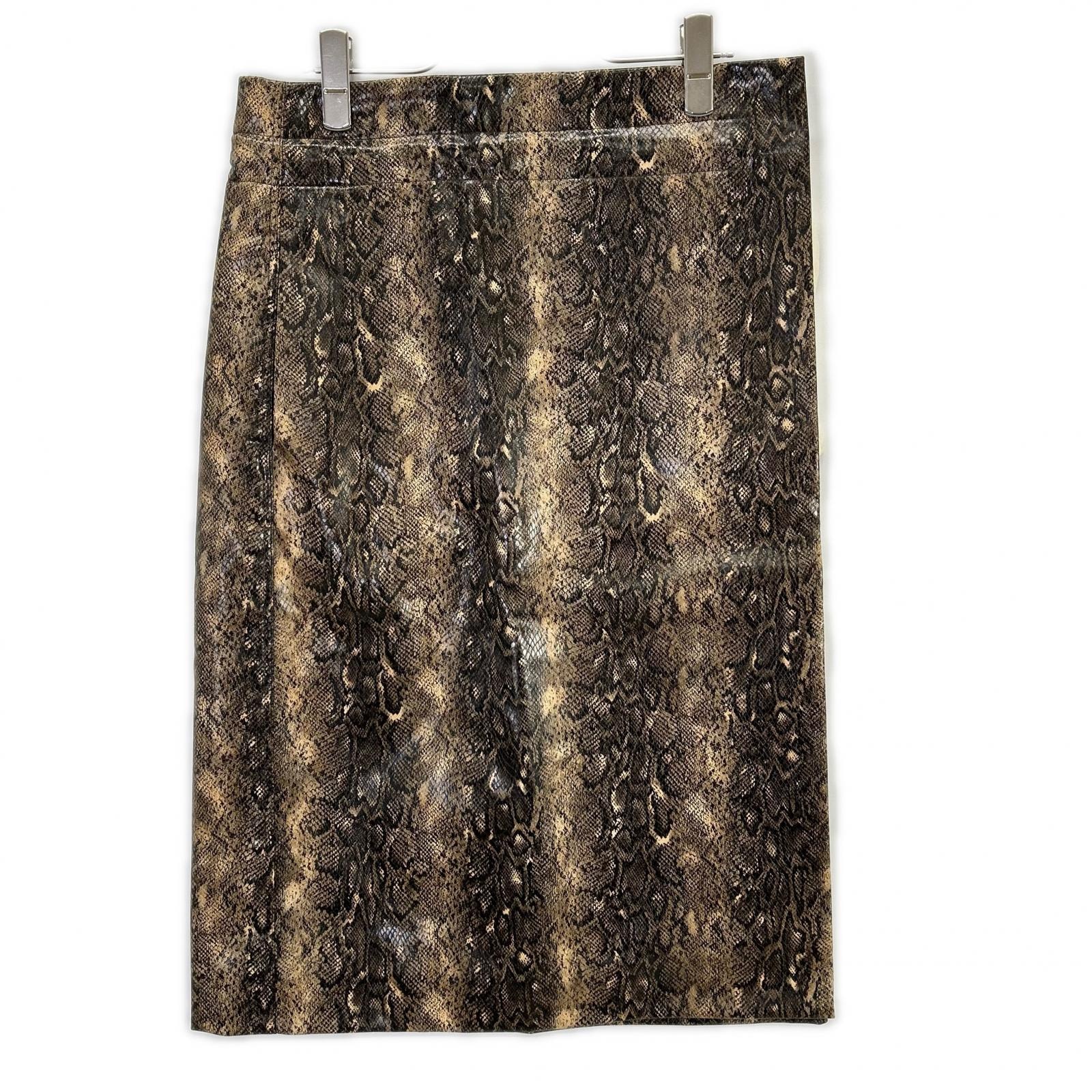 ガニー ブラウン パイソン柄 巻きスカート