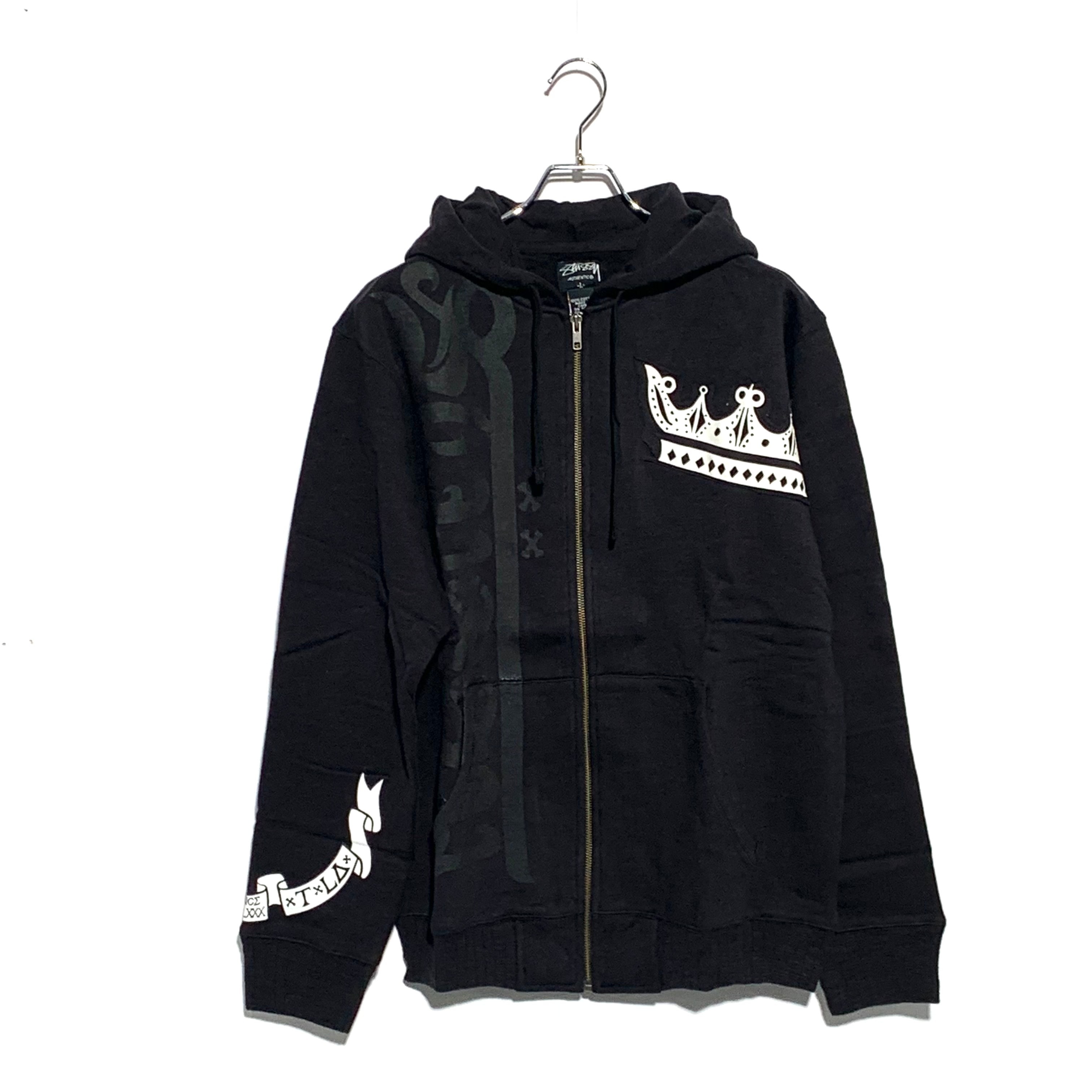 STUSSY コブラスカル ジップアップフーディ ブラック 