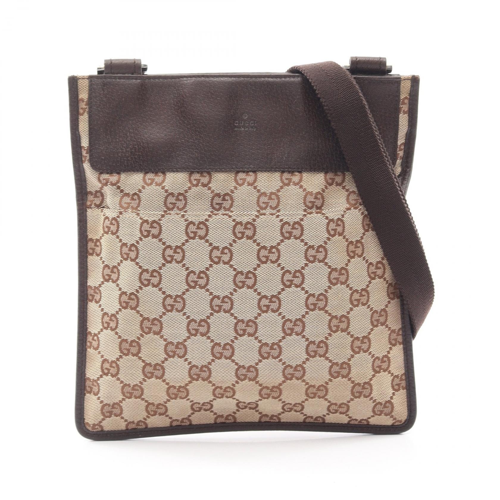グッチ GUCCI GGキャンバス ショルダーバッグ バッグ キャンバス レザー レディース ベージュ系 / ブラウン系 27639 【中古】