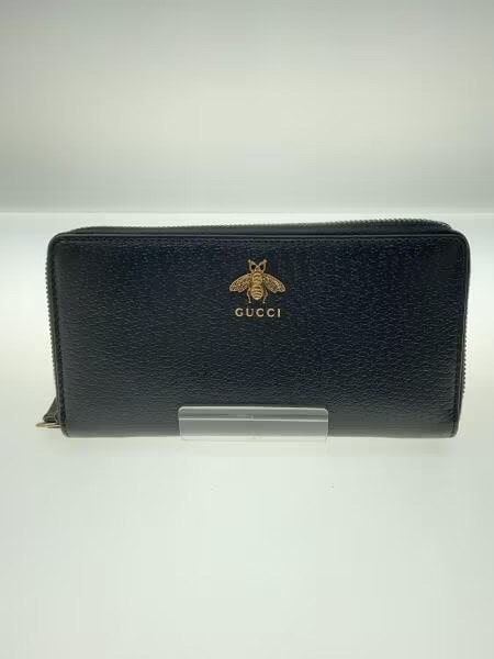GUCCI Animalier Leather Zip Around Wallet