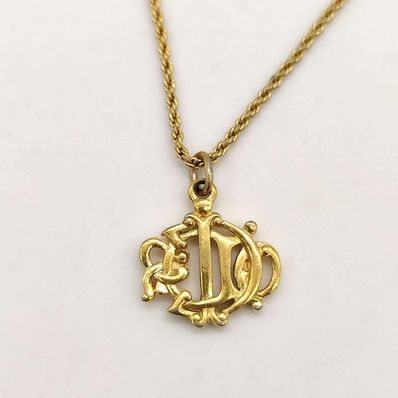 クリスチャンディオール DIOR ロゴネックレス ゴールド