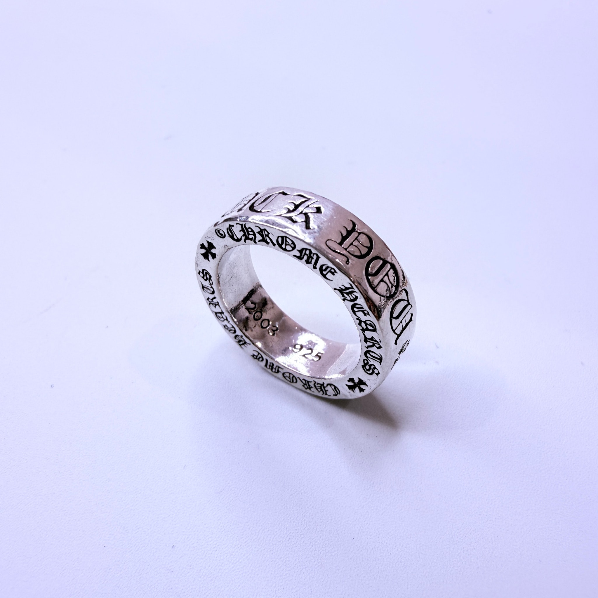 Chrome Hearts 6mm Sapcer Ring  Fuck You "Silver"