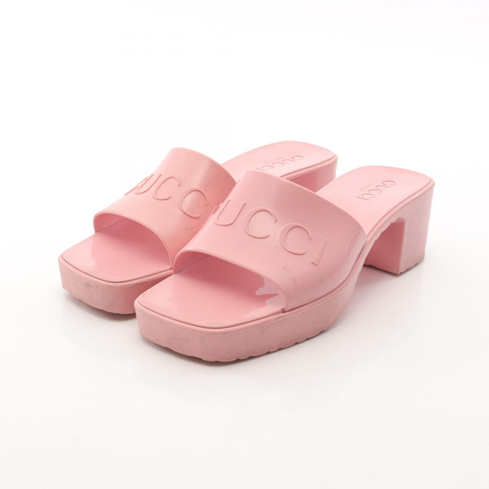 グッチ GUCCI サンダル 靴 ラバー レディース ピンク系 【中古】