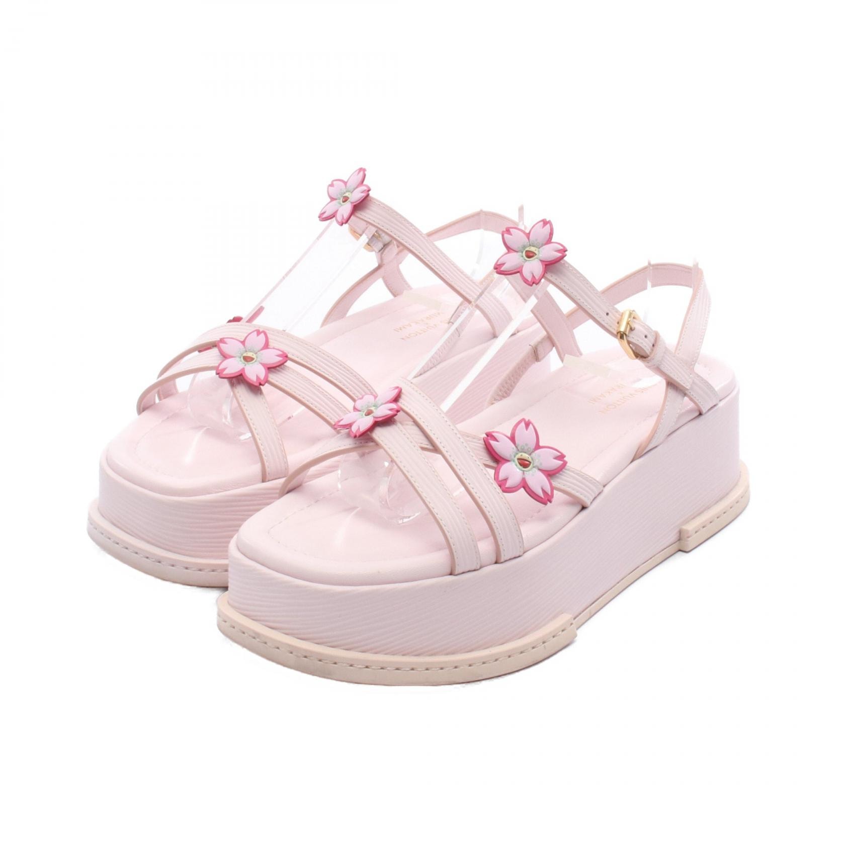 ルイ・ヴィトン LOUIS VUITTON LV × TM MAYA サンダル 靴 レザー レディース ピンク系 【中古】