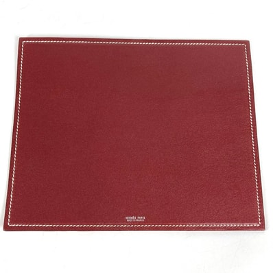 エルメス HERMES ロゴ バイカラー PC パソコン インテリア 雑貨 レザー レッド