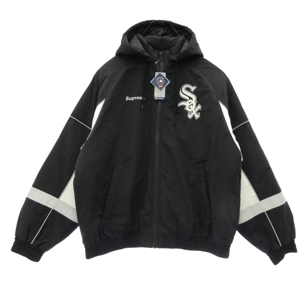 Supreme シュプリーム 25AW × Chicago White Sox シカゴ ホワイトソックス Stadium Jacket スタジアム ジャケット フーデッド スタジャン Lサイズ ダークネイビー系 L【極上美品】【中古】