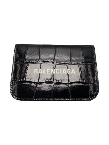 ⭐︎うた⭐︎バレンシアガ　黒 クロコダイル マネークリップ BALENCIAGA バレンシアガ マネークリップ クロコ型押し 二つ折り