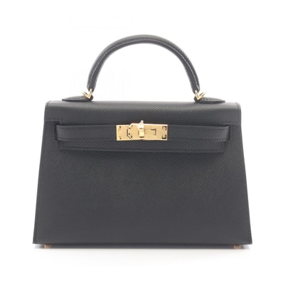 エルメス HERMES ミニケリー2 外縫い 2WAY ハンドバッグ バッグ ヴォーエプソン ヴォーエプソン レディース ブラック系 【中古】