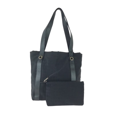 美品 BVLGARI ブルガリ ロゴマニア ブラック 黒 シルバー金具 キャンバス レザー/ トートバッグ ショルダーバッグ 604206 【中古】