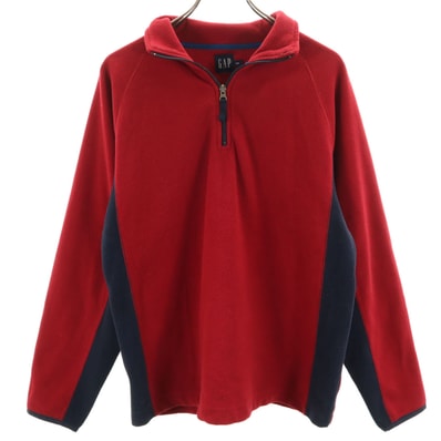 GAP ギャップ 長袖 フリース ハーフジップ トレーナー M レッド