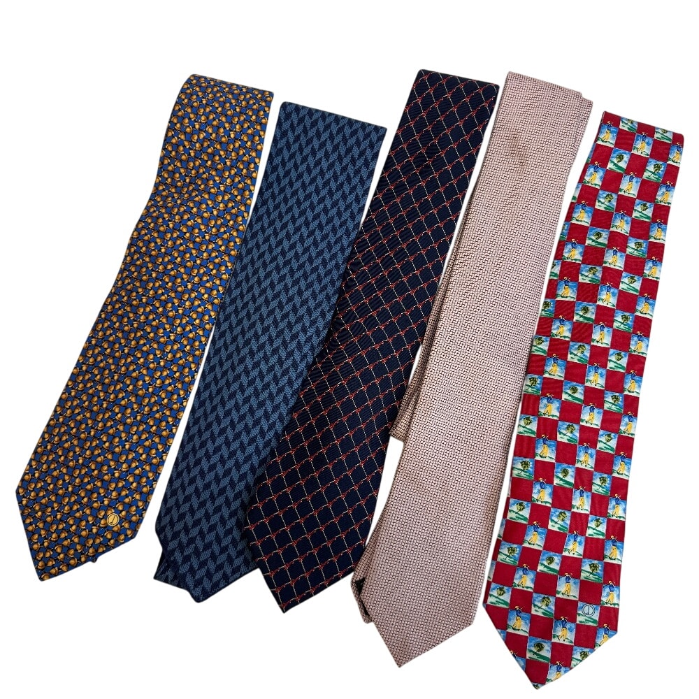 ダンヒル Dunhill ネクタイ ダンヒル シルク100% ネクタイ 大量 まとめて 計5本セット ネイビー