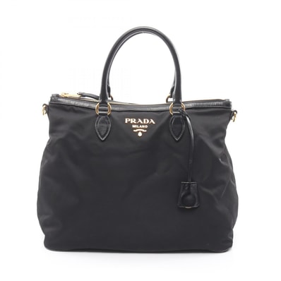プラダ PRADA ハンドバッグ バッグ ナイロン レザー レディース ブラック系 【中古】