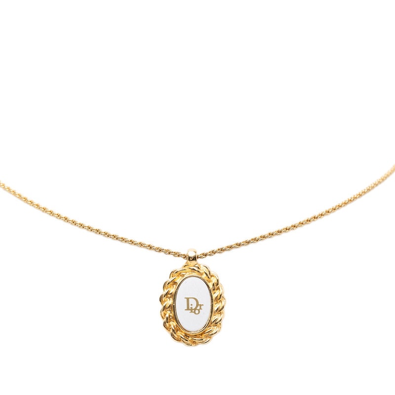 ディオール ロゴ ネックレス ゴールド メッキ レディース Dior 【中古】