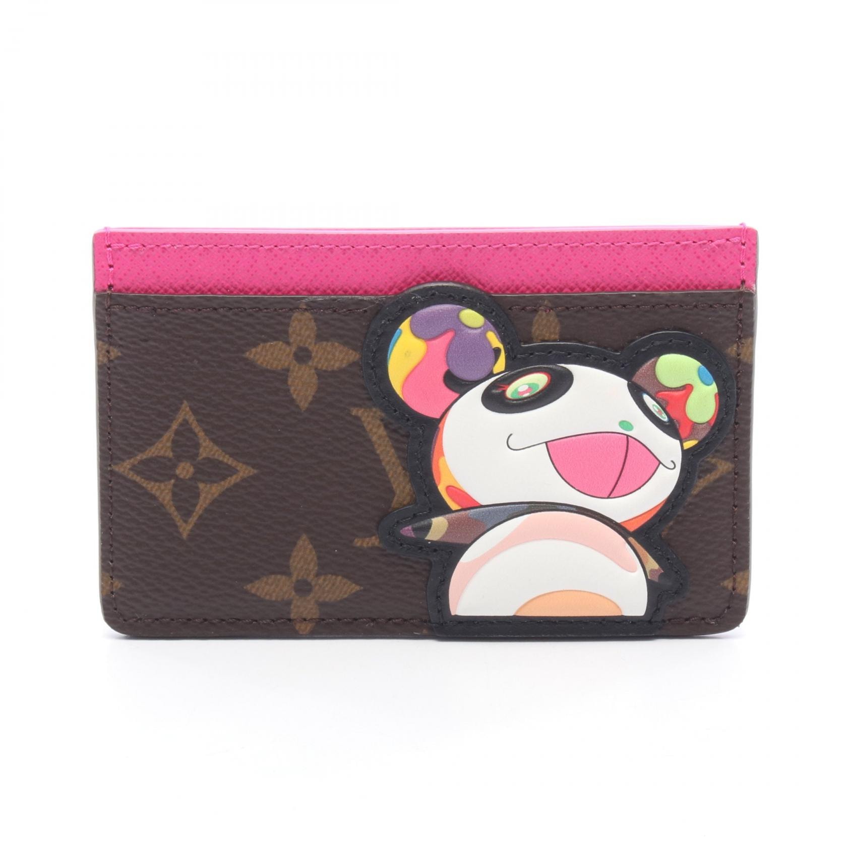 ルイ・ヴィトン LOUIS VUITTON LV × TM カードケース ポルト カルト サーンプル モノグラムパンダ カードケース アクセサリー レザー PVC ピンク レディース ブラウン系 / ピンク系 K2756 【中古】