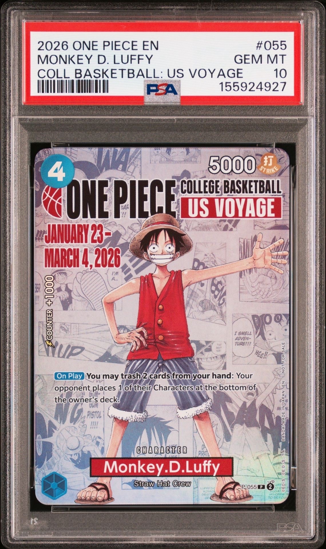 モンキー・D・ルフィ L OP05-060 英語版　PSA限定コラボ PSA10 Monkey.D.Luffy (PSA Collaboration) OP05-060 L｜ワンピースカード